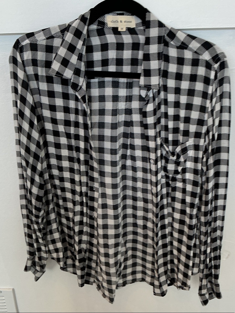 cloth & stone Black and White Check Button-Down Shirt